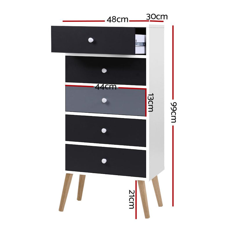 Artiss Chest of Drawers Dresser Table Tallboy Storage Cabinet Furniture Bedroom Payday Deals