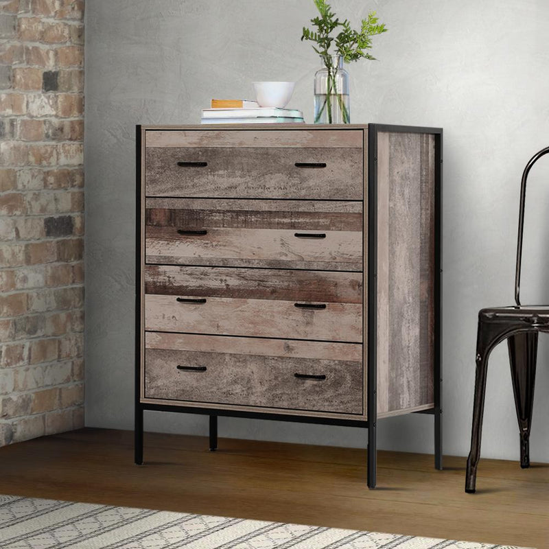 Artiss Chest of Drawers Tallboy Dresser Storage Cabinet Industrial Rustic Payday Deals