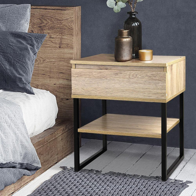 Artiss Chest Style Metal Bedside Table Payday Deals