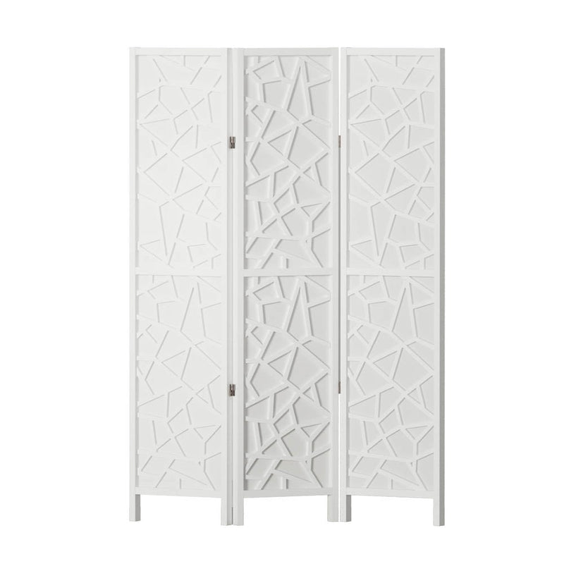 Artiss Clover Room Divider Screen Privacy Wood Dividers Stand 3 Panel White Payday Deals