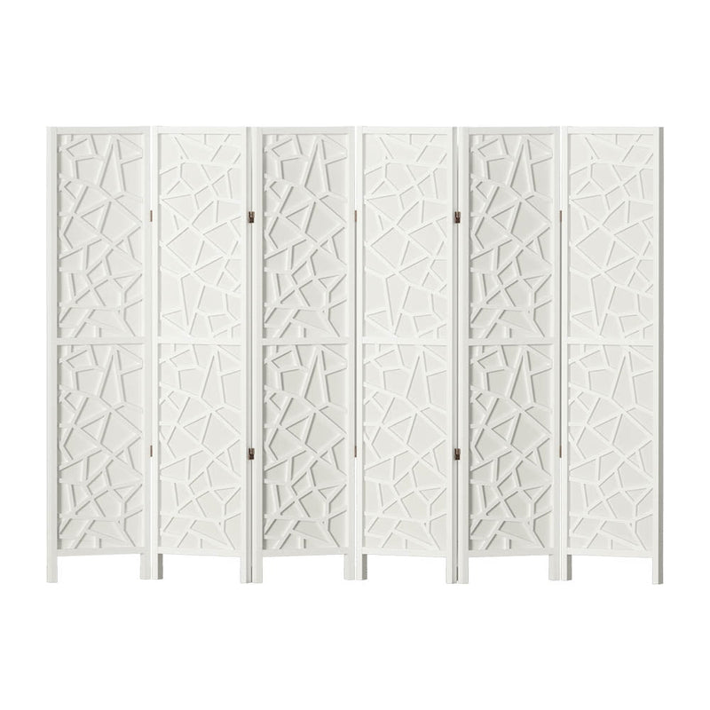 Artiss Clover Room Divider Screen Privacy Wood Dividers Stand 6 Panel White Payday Deals