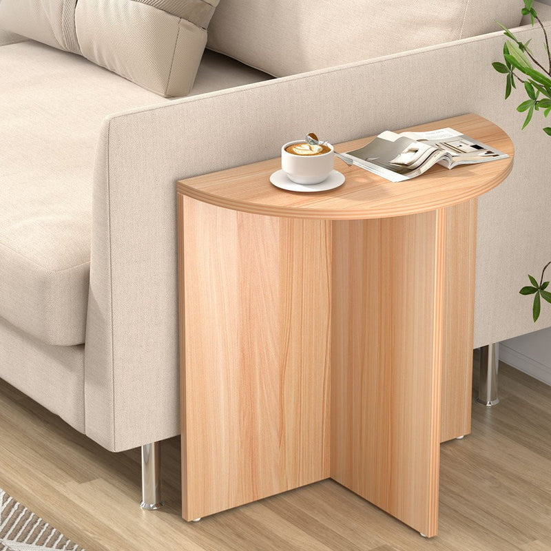 Artiss Coffee Table Side End Semi-circle Tables Bedside Sofa Wooden Table Payday Deals