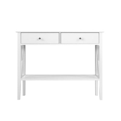 Artiss Console Table Hall Side Entry 2 Drawers Display White Desk Furniture Payday Deals