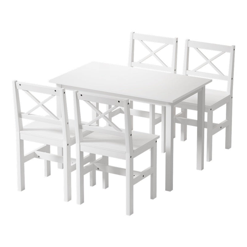 Artiss Dining Chairs and Table Dining Set 4 Cafe Chairs Set Of 5 4 Seater White Payday Deals