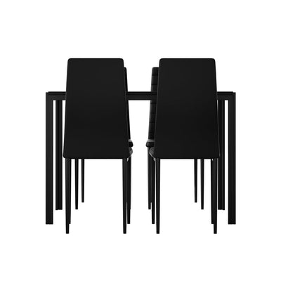 Artiss Dining Chairs and Table Dining Set 4 Chair Set Of 5 Wooden Top Black Payday Deals