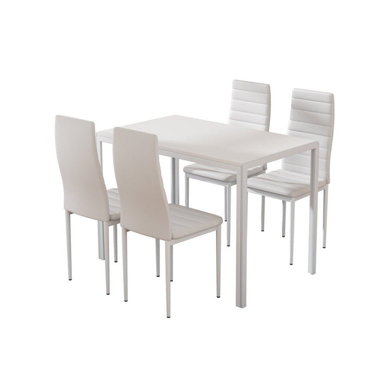 Artiss Dining Chairs and Table Dining Set 4 Chair Set Of 5 Wooden Top White Payday Deals