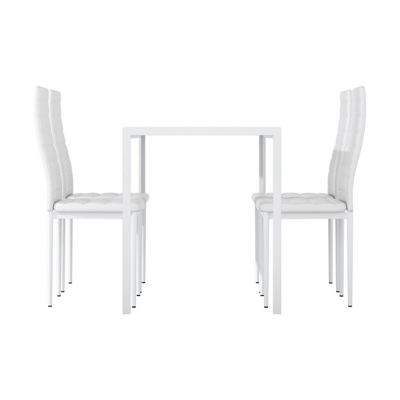 Artiss Dining Chairs and Table Dining Set 4 Chair Set Of 5 Wooden Top White Payday Deals