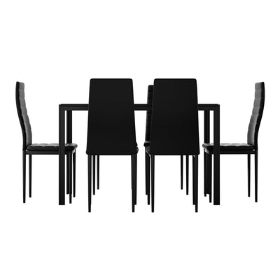 Artiss Dining Chairs and Table Dining Set 6 Chair Set Of 7 Wooden Top Black Payday Deals