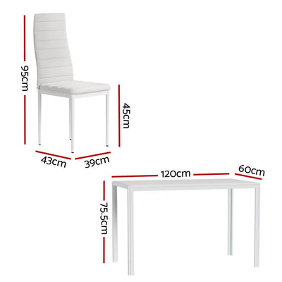 Artiss Dining Chairs and Table Dining Set 6 Chair Set Of 7 Wooden Top White Payday Deals