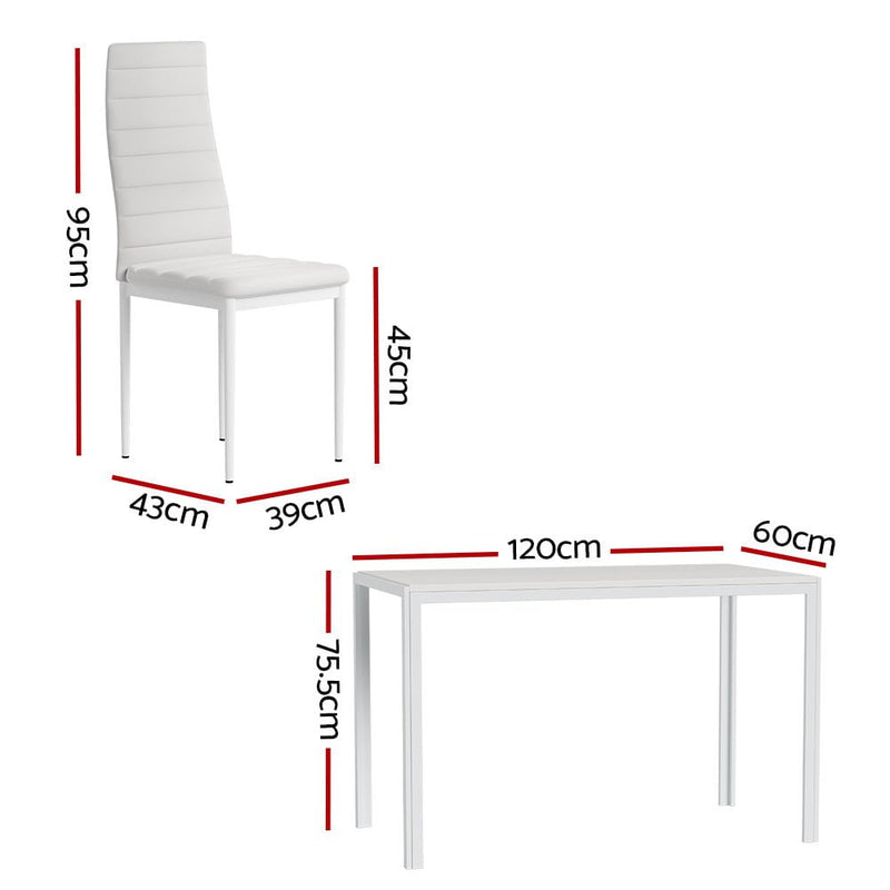 Artiss Dining Chairs and Table Dining Set 6 Chair Set Of 7 Wooden Top White Payday Deals