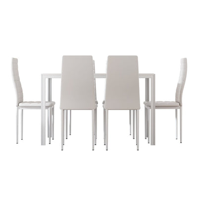 Artiss Dining Chairs and Table Dining Set 6 Chair Set Of 7 Wooden Top White Payday Deals