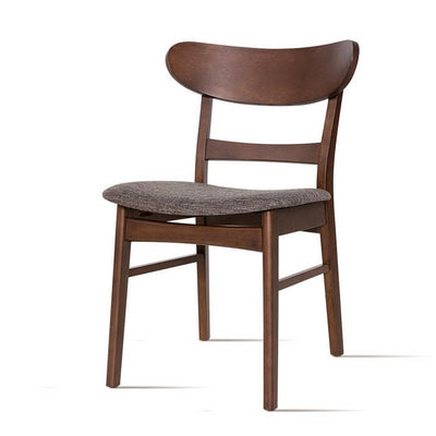 Artiss Dining Chairs Kitchen Chair Rubber Wood Retro Cafe Brown Fabric Padded