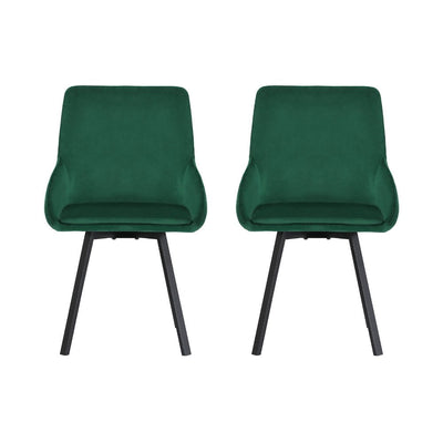 Artiss Dining Chairs Set Of 2 Velvet Upholstered Green Cafe Kirtchen Chairs Payday Deals