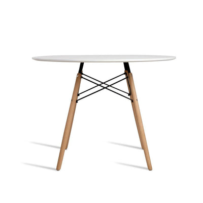 Artiss Dining Table 4 Seater Round Replica DSW Eiffel Kitchen Timber White Payday Deals