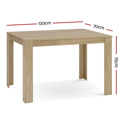 Artiss Dining Table 4 Seater Wooden Kitchen Tables Oak 120cm Cafe Restaurant Payday Deals