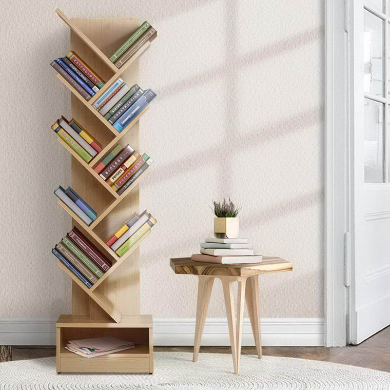 Artiss Display Shelf 9-Shelf Tree Bookshelf Book Storage Rack Bookcase Natural Payday Deals