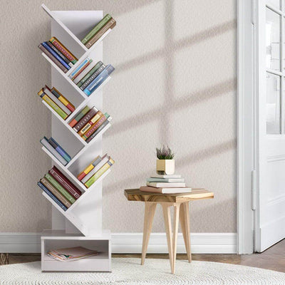 Artiss Display Shelf 9-Shelf Tree Bookshelf Book Storage Rack Bookcase White Payday Deals