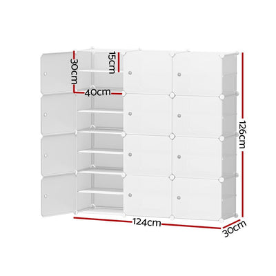 Artiss DIY Shoe Box Shoe Cabinet White Storage Cube Portable Organiser Stand Payday Deals