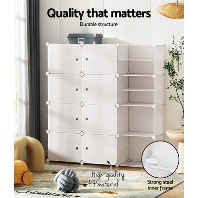 Artiss DIY Shoe Box Shoe Cabinet White Storage Cube Portable Organiser Stand Payday Deals