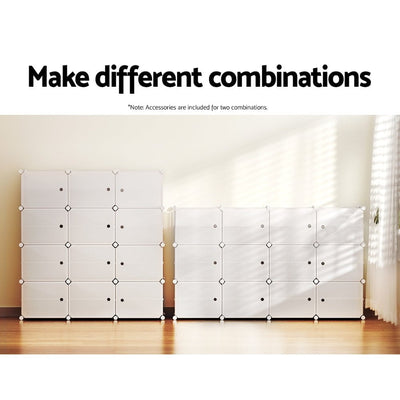 Artiss DIY Shoe Box Shoe Cabinet White Storage Cube Portable Organiser Stand Payday Deals