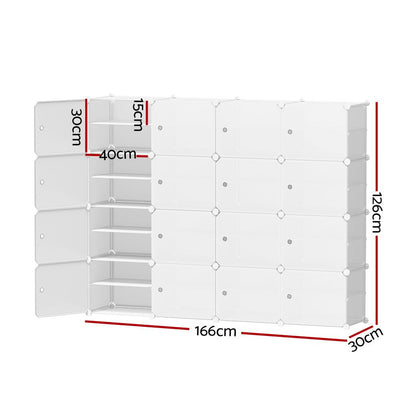 Artiss DIY Shoe Cabinet Shoe Box White Storage Cube Portable Organiser Stand Payday Deals