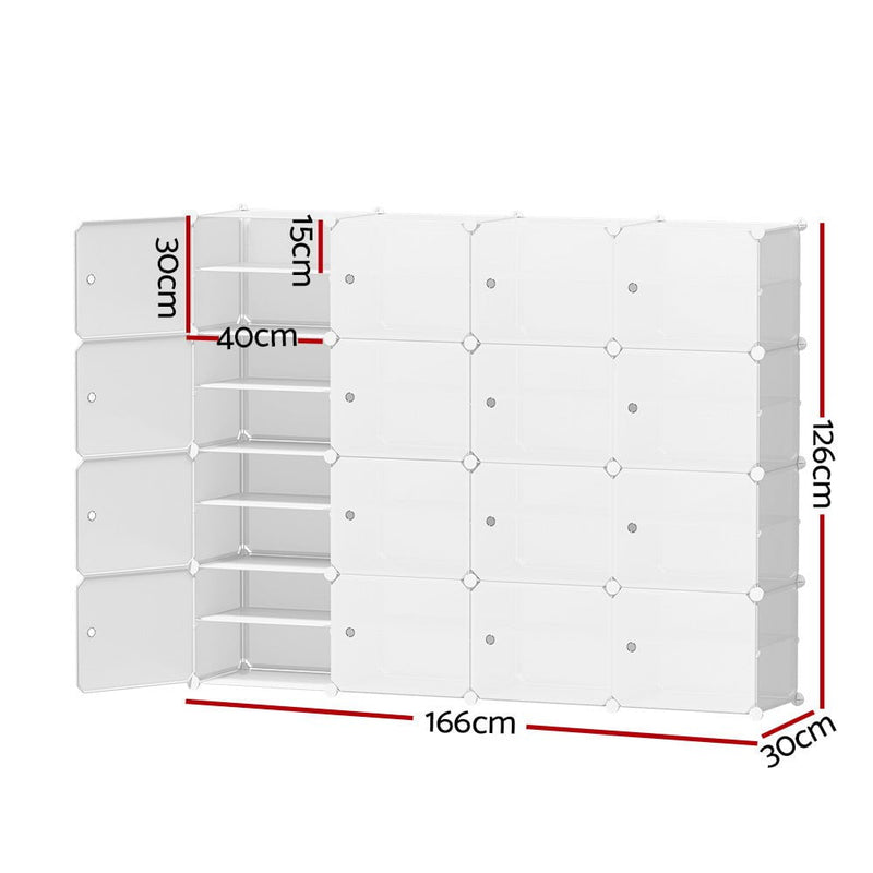 Artiss DIY Shoe Cabinet Shoe Box White Storage Cube Portable Organiser Stand Payday Deals