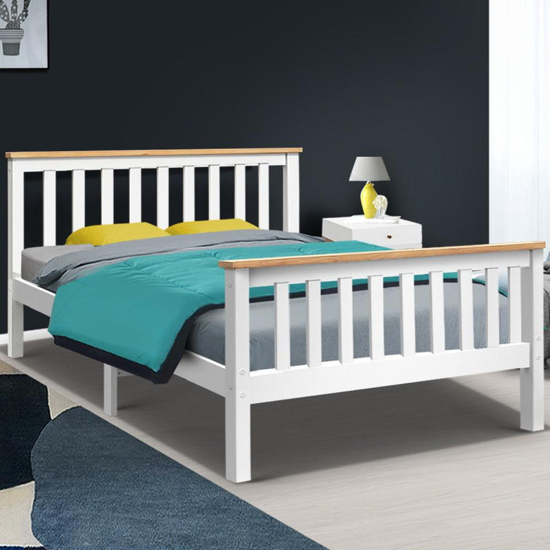 Artiss Double Full Size Wooden Bed Frame PONY Timber Mattress Base Bedroom Kids Payday Deals