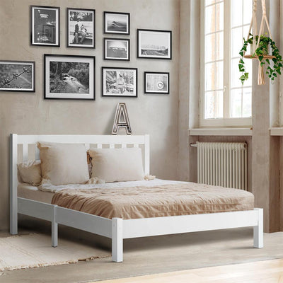 Artiss Double Full Size Wooden Bed Frame SOFIE Pine Timber Mattress Base Bedroom Payday Deals