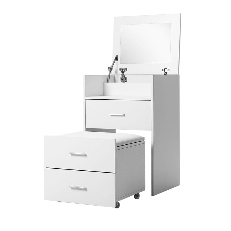 Artiss Dressing Table Bedside Tables 2-in-1 Set Hidden Makeup Mirror Storage Drawers Payday Deals