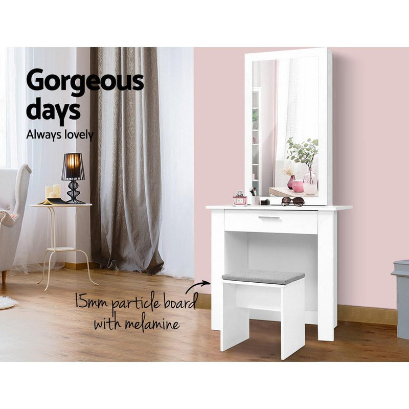 Artiss Dressing Table Mirror Stool Mirror Jewellery Cabinet Makeup Storage Desk Payday Deals