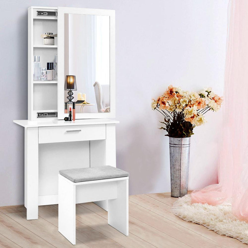 Artiss Dressing Table Mirror Stool Mirror Jewellery Cabinet Makeup Storage Desk Payday Deals