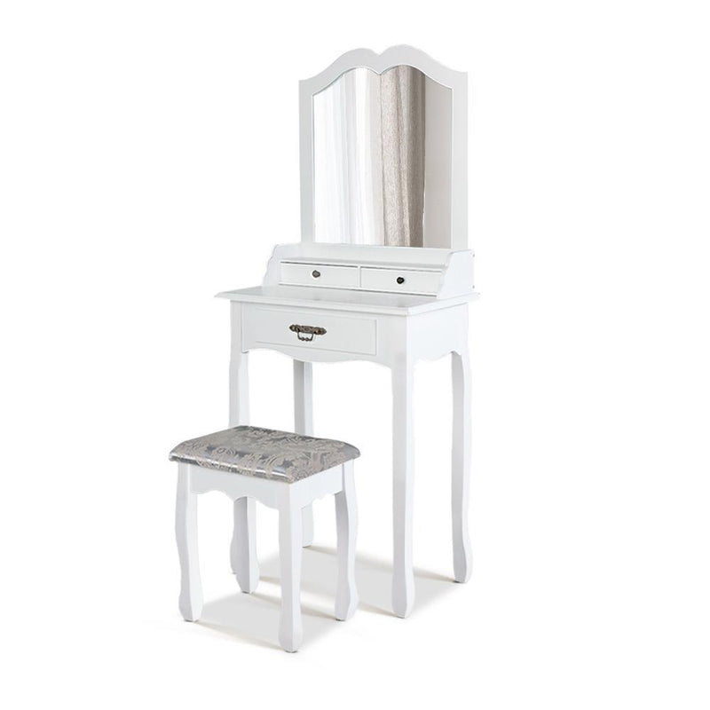 Artiss Dressing Table Stool Mirror Drawer Makeup Jewellery Cabinet White Desk Payday Deals