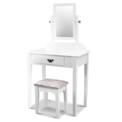 Artiss Dressing Table Stool Set Makeup Mirror Jewellery Cabinet Drawer Organizer Payday Deals
