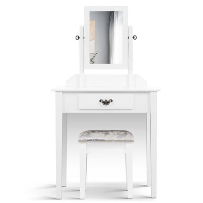 Artiss Dressing Table Stool Set Makeup Mirror Jewellery Cabinet Drawer Organizer Payday Deals