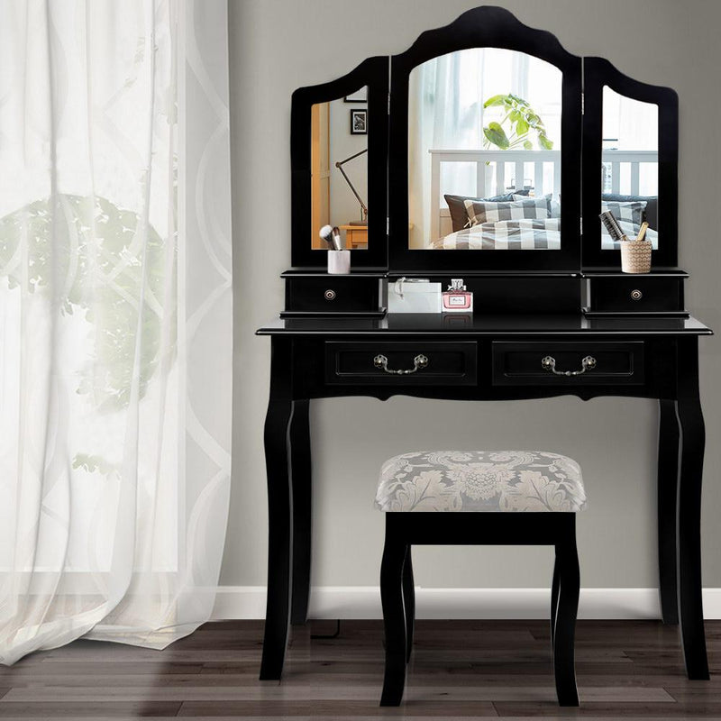 Artiss Dressing Table with Mirror - Black Payday Deals