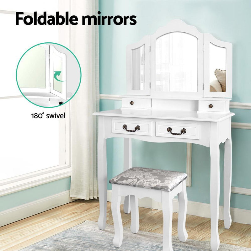 Artiss Dressing Table with Mirror - White Payday Deals