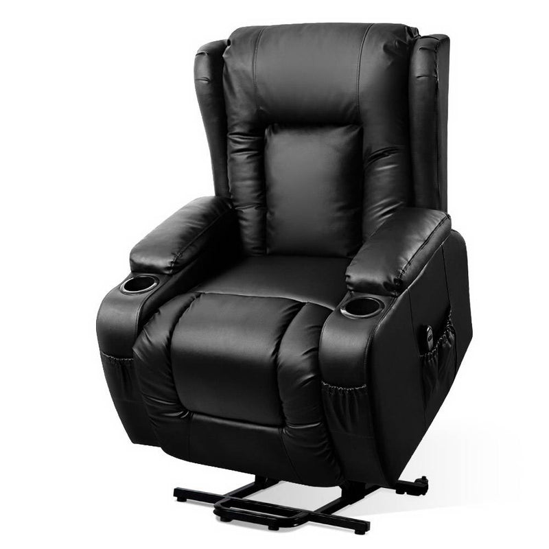 Artiss Electric Recliner Chair Lift Heated Massage Chairs Lounge Sofa Leather Payday Deals