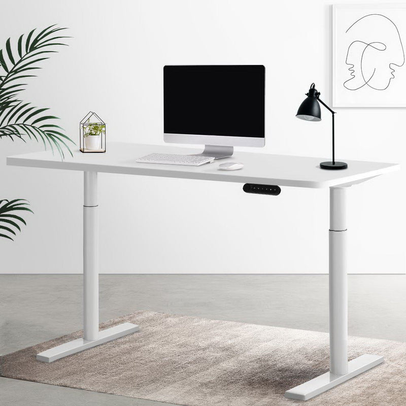 Artiss Electric Standing Desk Height Adjustable Sit Stand Desks White 140cm Payday Deals