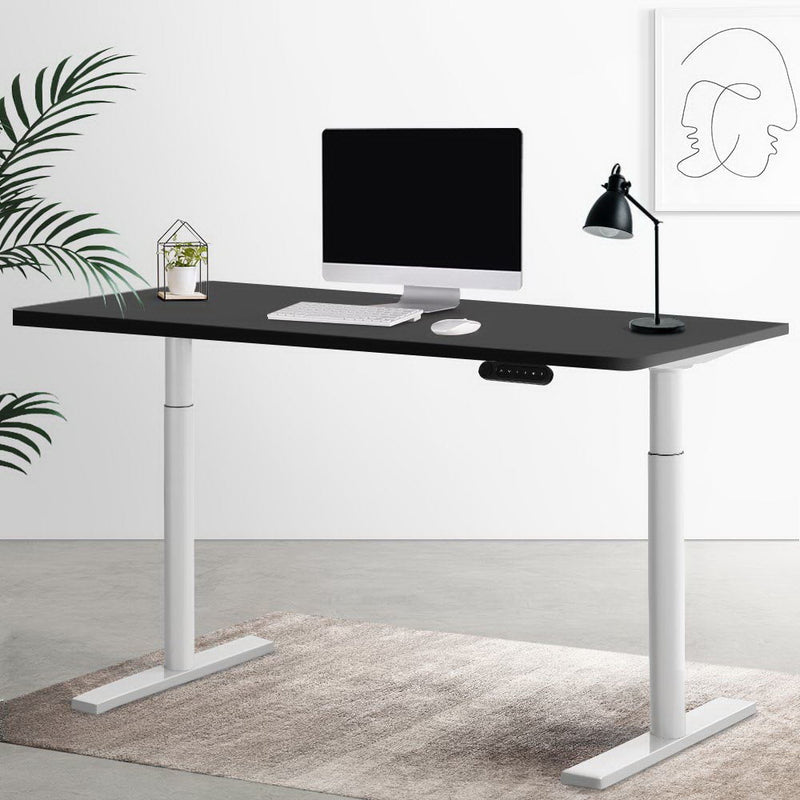 Artiss Electric Standing Desk Height Adjustable Sit Stand Desks White Black Payday Deals