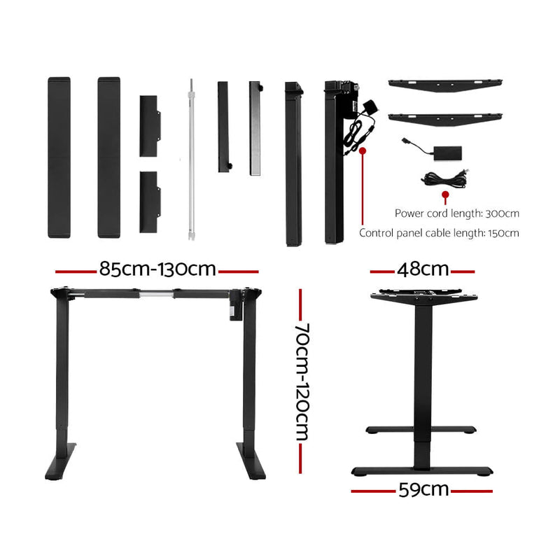 Artiss Electric Standing Desk Motorised Adjustable Sit Stand Desks Black White Payday Deals