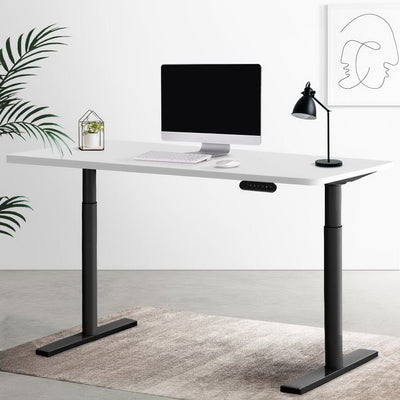 Artiss Electric Standing Desk Motorised Adjustable Sit Stand Desks Black White Payday Deals