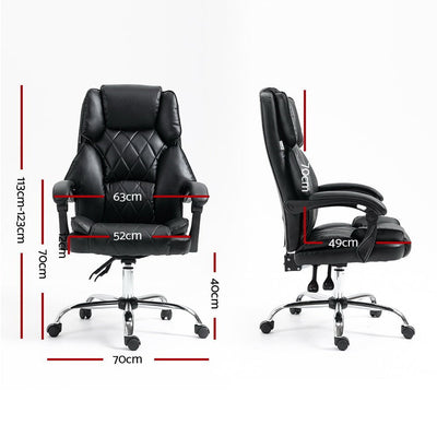 Artiss Executive Office Chair Leather Gaming Computer Desk Chairs Recliner Black Payday Deals