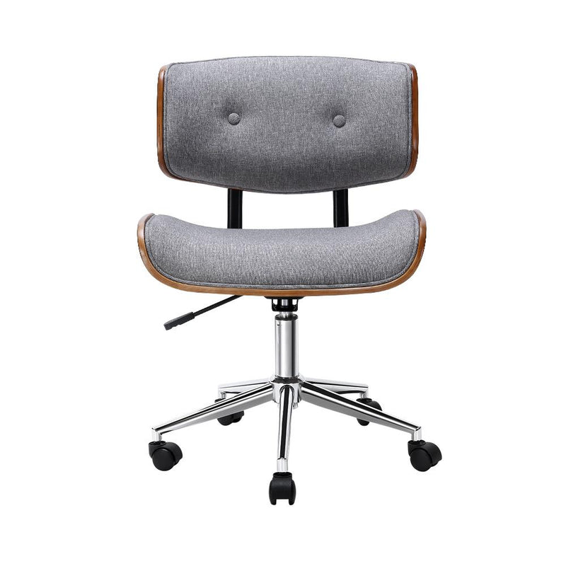 Artiss Executive Wooden Office Chair Fabric Computer Chairs Bentwood Seat Grey Payday Deals