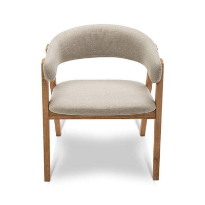 Artiss Fabric and Wood Armchair - Beige