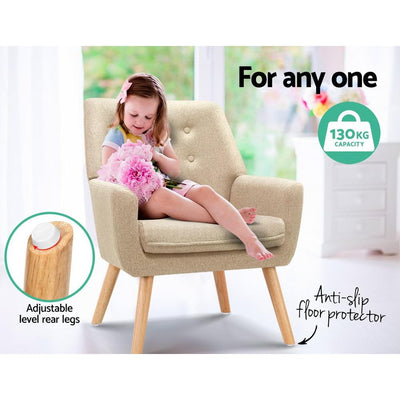 Artiss Fabric Dining Armchair - Beige Payday Deals