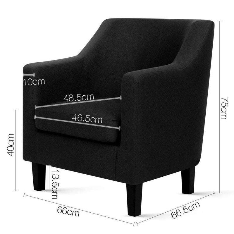 Fabric Dining Armchair - Black Payday Deals