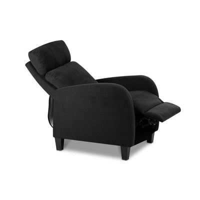 Artiss Fabric Reclining Armchair - Black