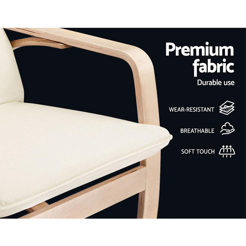Artiss Fabric Rocking Armchair - Beige Payday Deals