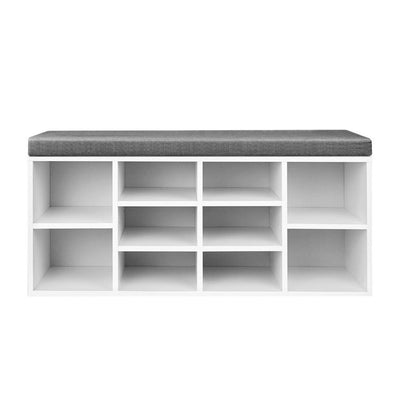 Artiss Fabric Shoe Bench with Storage Cubes - White Payday Deals