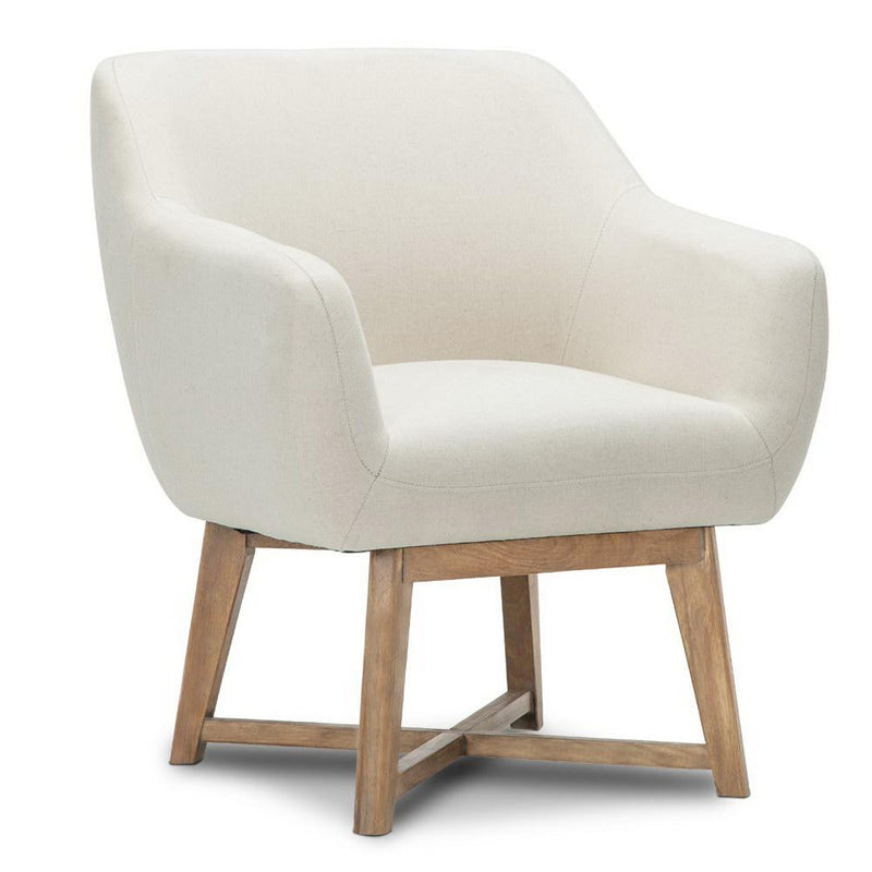 Artiss Fabric Tub Lounge Armchair - Beige Payday Deals